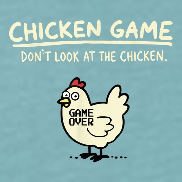 Do Not Look Chicken Game Sueded Cloud Jersey T-Shirt