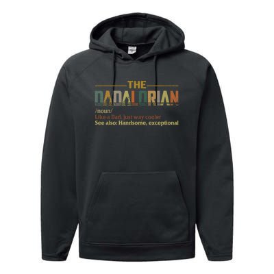 Dadalorian Noun Like A Dad Fathers Day Vintage Performance Fleece Hoodie