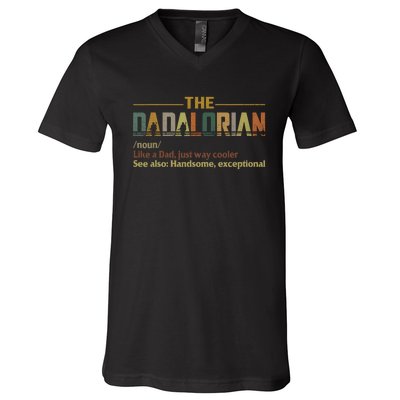 Dadalorian Noun Like A Dad Fathers Day Vintage V-Neck T-Shirt