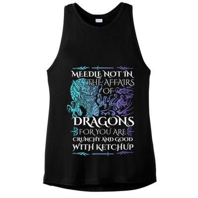 Do Not Meddle In The Affairs Of Dragons For You Are Crunchy Ladies PosiCharge Tri-Blend Wicking Tank