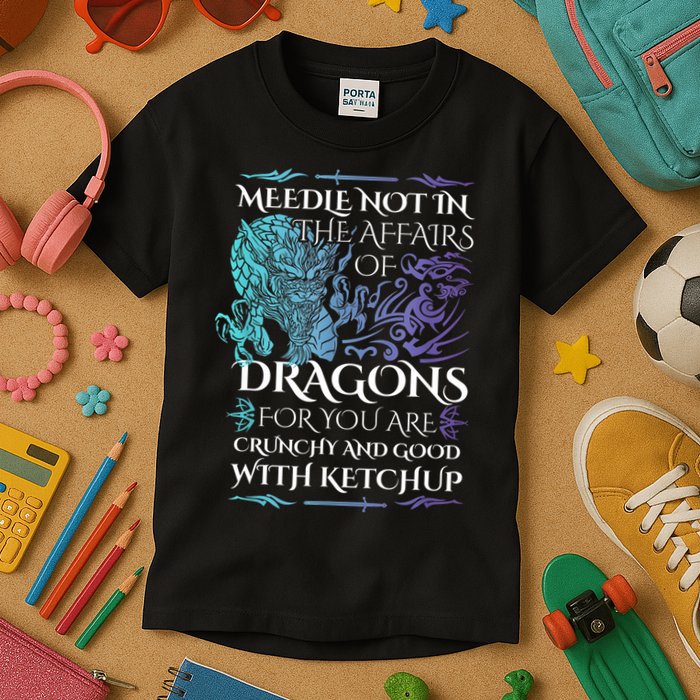 Do Not Meddle In The Affairs Of Dragons For You Are Crunchy Kids T-Shirt