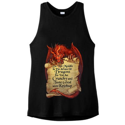 Do Not Meddle In The Affairs Of Dragons For You Are Crunchy Ladies PosiCharge Tri-Blend Wicking Tank
