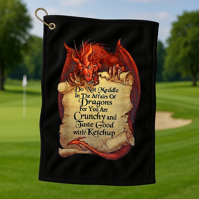 Do Not Meddle In The Affairs Of Dragons For You Are Crunchy Golf Towel