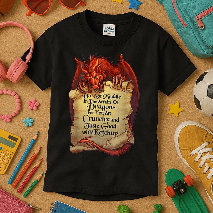 Do Not Meddle In The Affairs Of Dragons For You Are Crunchy Kids T-Shirt