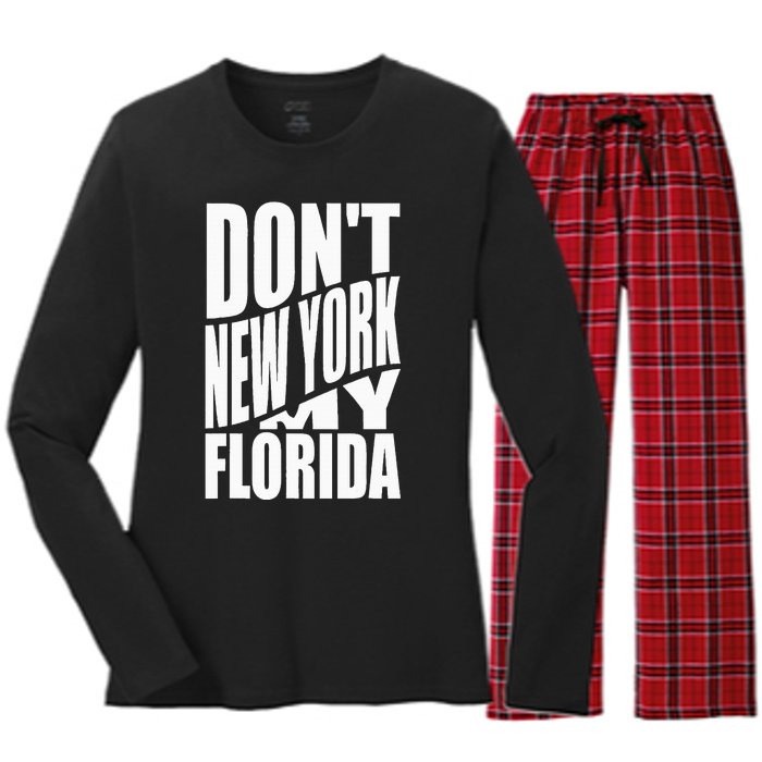 DonT Newyork My Florida Amazing Phrase Women's Long Sleeve Flannel Pajama Set 