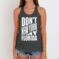 DonT Newyork My Florida Amazing Phrase Women's Knotted Racerback Tank