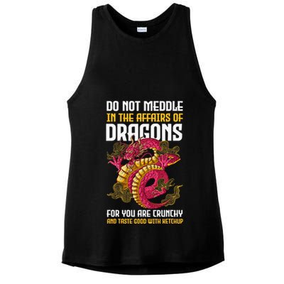 Do Not Meddle In The Affairs Of Dragons For You Are Crunchy Ladies PosiCharge Tri-Blend Wicking Tank