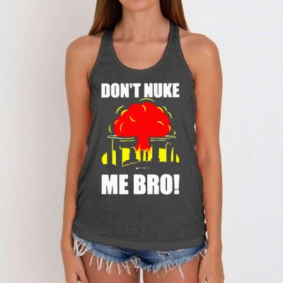 Don’t Nuke Me Bro retro Women's Knotted Racerback Tank