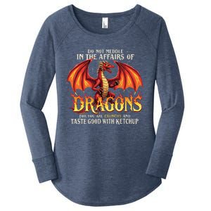 Do Not Meddle In The Affairs Of Dragons Dragon Lover Design Women's Perfect Tri Tunic Long Sleeve Shirt