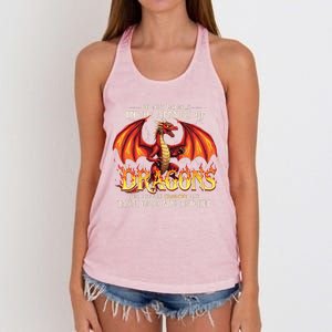 Do Not Meddle In The Affairs Of Dragons Dragon Lover Design Women's Knotted Racerback Tank