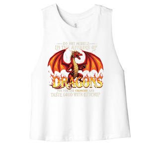 Do Not Meddle In The Affairs Of Dragons Dragon Lover Design Women's Racerback Cropped Tank