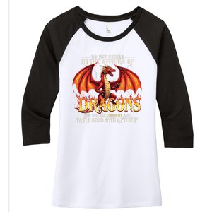 Do Not Meddle In The Affairs Of Dragons Dragon Lover Design Women's Tri-Blend 3/4-Sleeve Raglan Shirt