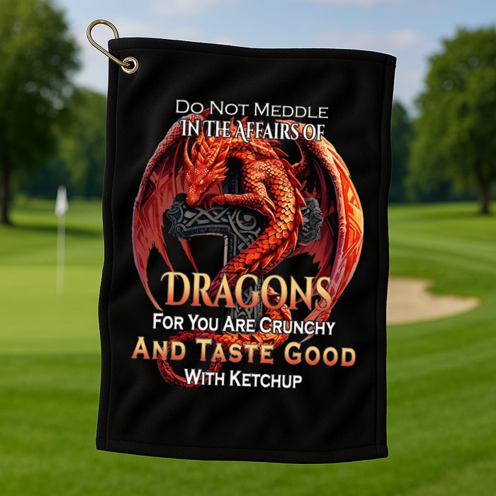 Do Not Meddle In The Affairs Of Dragons Fantasy Golf Towel