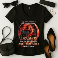 Do Not Meddle In The Affairs Of Dragons Fantasy Women's V-Neck T-Shirt