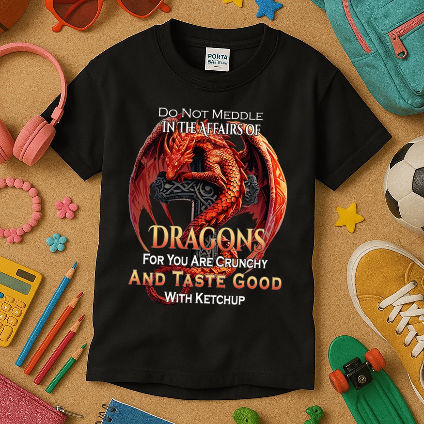 Do Not Meddle In The Affairs Of Dragons Fantasy Kids T-Shirt