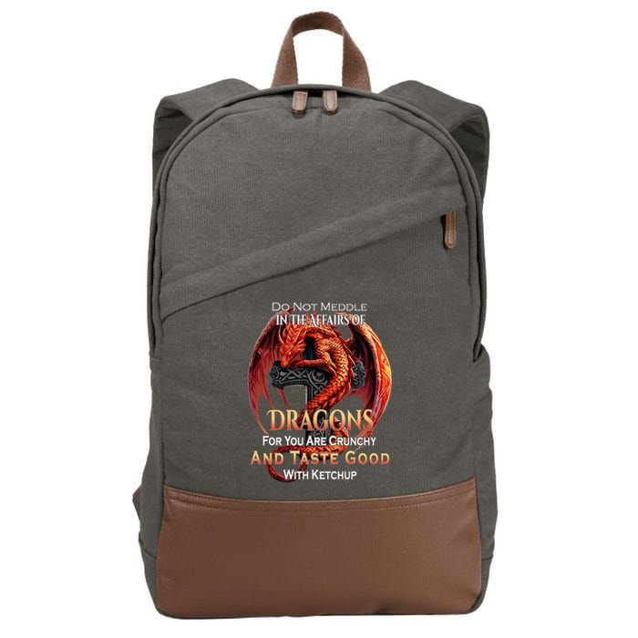 Do Not Meddle In The Affairs Of Dragons Fantasy Cotton Canvas Backpack