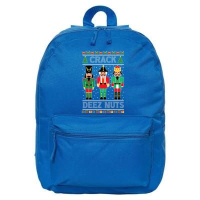 Deez Nuts Nutcracker Funny Ugly Christmas Sweater Xmas 16 in Basic Backpack