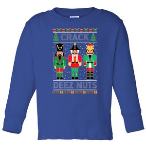 Deez Nuts Nutcracker Funny Ugly Christmas Sweater Xmas Toddler Long Sleeve Shirt