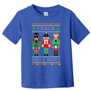 Deez Nuts Nutcracker Funny Ugly Christmas Sweater Xmas Toddler T-Shirt