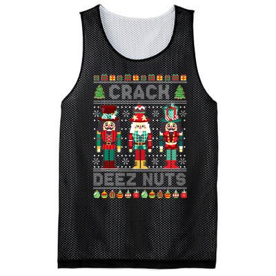 Deez Nuts Nutcracker Funny Ugly Christmas Sweater Xmas Mesh Reversible Basketball Jersey Tank