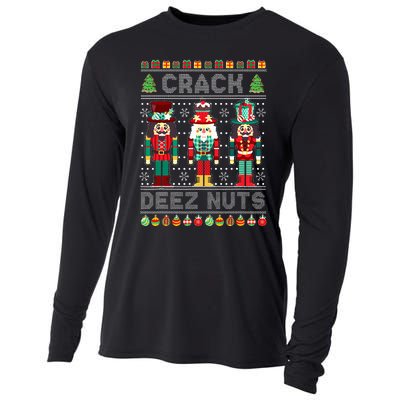 Deez Nuts Nutcracker Funny Ugly Christmas Sweater Xmas Cooling Performance Long Sleeve Crew