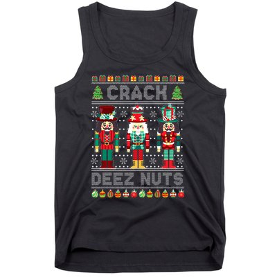 Deez Nuts Nutcracker Funny Ugly Christmas Sweater Xmas Tank Top