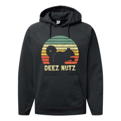 Deez Nuts Nutcracker Squirrel Deez Nutz Deezs Nut Performance Fleece Hoodie