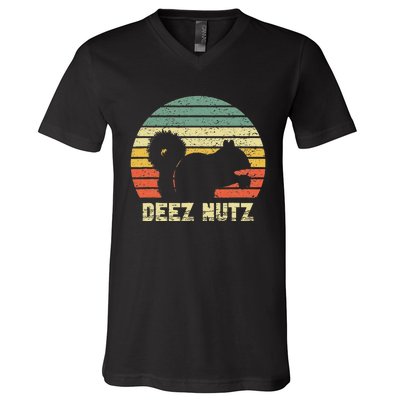 Deez Nuts Nutcracker Squirrel Deez Nutz Deezs Nut V-Neck T-Shirt