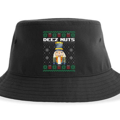 Deez Nuts Nutcracker Funny Ugly Christmas Xmas Gifts Sustainable Bucket Hat