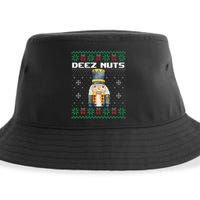 Deez Nuts Nutcracker Funny Ugly Christmas Xmas Gifts Sustainable Bucket Hat