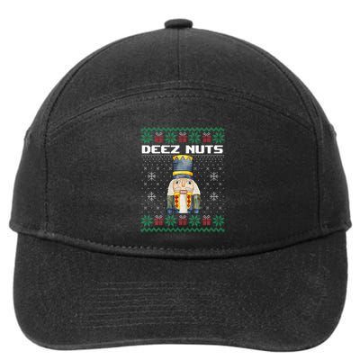 Deez Nuts Nutcracker Funny Ugly Christmas Xmas Gifts 7-Panel Snapback Hat