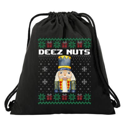 Deez Nuts Nutcracker Funny Ugly Christmas Xmas Gifts Drawstring Bag