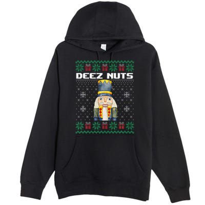 Deez Nuts Nutcracker Funny Ugly Christmas Xmas Gifts Premium Pullover Hoodie