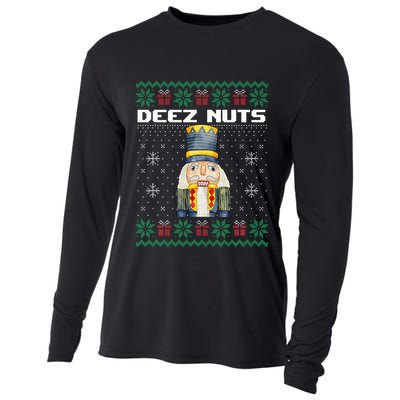 Deez Nuts Nutcracker Funny Ugly Christmas Xmas Gifts Cooling Performance Long Sleeve Crew