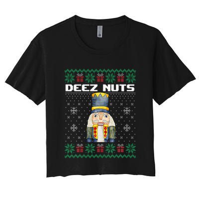 Deez Nuts Nutcracker Funny Ugly Christmas Xmas Gifts Crop Top