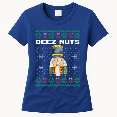 Deez Nuts Nutcracker Funny Ugly Christmas Xmas Gifts Womens T-Shirt