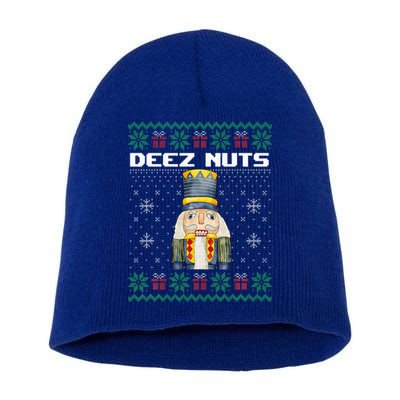Deez Nuts Nutcracker Funny Ugly Christmas Xmas Gifts Short Acrylic Beanie