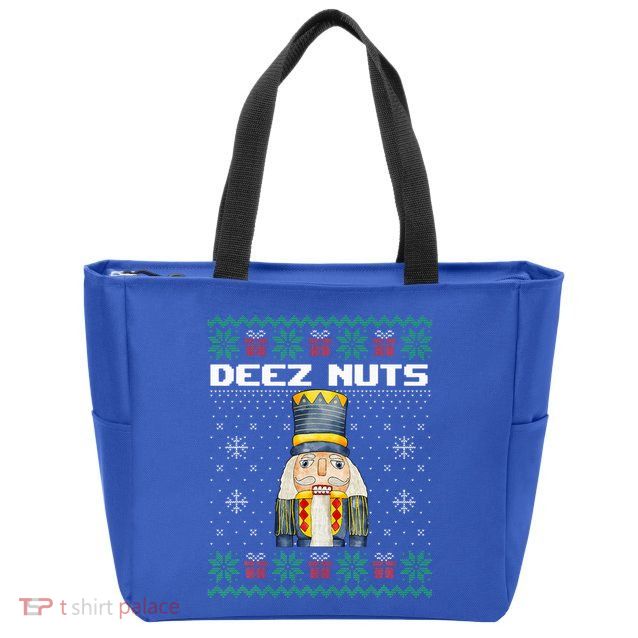 Deez Nuts Nutcracker Funny Ugly Christmas Xmas Gifts Zip Tote Bag