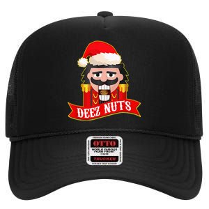 Deez Nuts Nutcracker Ugly Christmas Sweater Xmas High Crown Mesh Back Trucker Hat