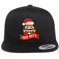 Deez Nuts Nutcracker Ugly Christmas Sweater Xmas Flat Bill Trucker Hat