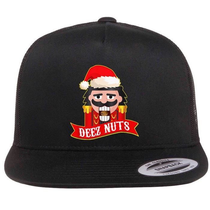 Deez Nuts Nutcracker Ugly Christmas Sweater Xmas Flat Bill Trucker Hat