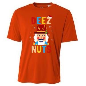 Deez Nuts Nutcracker Santa Xmas Funny Christmas Pjs Cooling Performance Crew T-Shirt