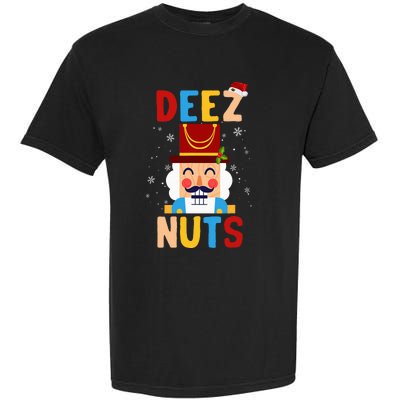 Deez Nuts Nutcracker Santa Xmas Funny Christmas Pjs Garment-Dyed Heavyweight T-Shirt