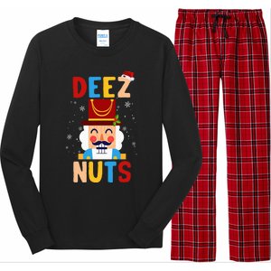 Deez Nuts Nutcracker Santa Xmas Funny Christmas Pjs Long Sleeve Pajama Set