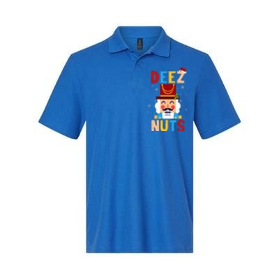 Deez Nuts Nutcracker Santa Xmas Funny Christmas Pjs Softstyle Adult Sport Polo