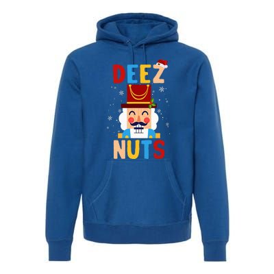 Deez Nuts Nutcracker Santa Xmas Funny Christmas Pjs Premium Hoodie