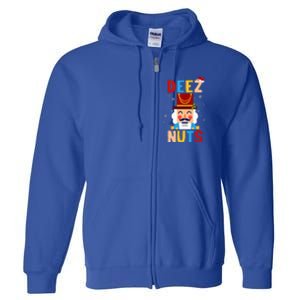 Deez Nuts Nutcracker Santa Xmas Funny Christmas Pjs Full Zip Hoodie