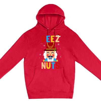 Deez Nuts Nutcracker Santa Xmas Funny Christmas Pjs Premium Pullover Hoodie