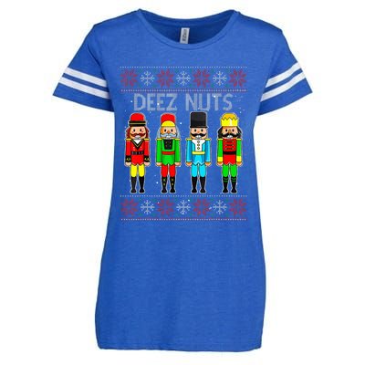 Deez Nuts Nutcracker Ugly Christmas Sweater Funny Xmas Enza Ladies Jersey Football T-Shirt