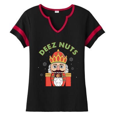 Deez Nuts Nutcracker Nut Christmas Pjs Ladies Halftime Notch Neck Tee